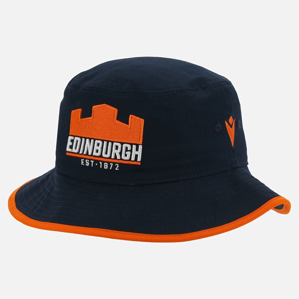 お手頃な マクロン ラグビー エディンバラ 2025 2025 バケットハット 帽子 紺 ネイビー オレンジ 公式モデル 日本未発売 即完売モデル