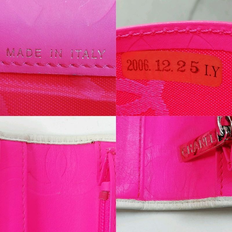  シャネル カンボンライン 長財布 A 26717 ホワイト×ブラック 長財布 小物