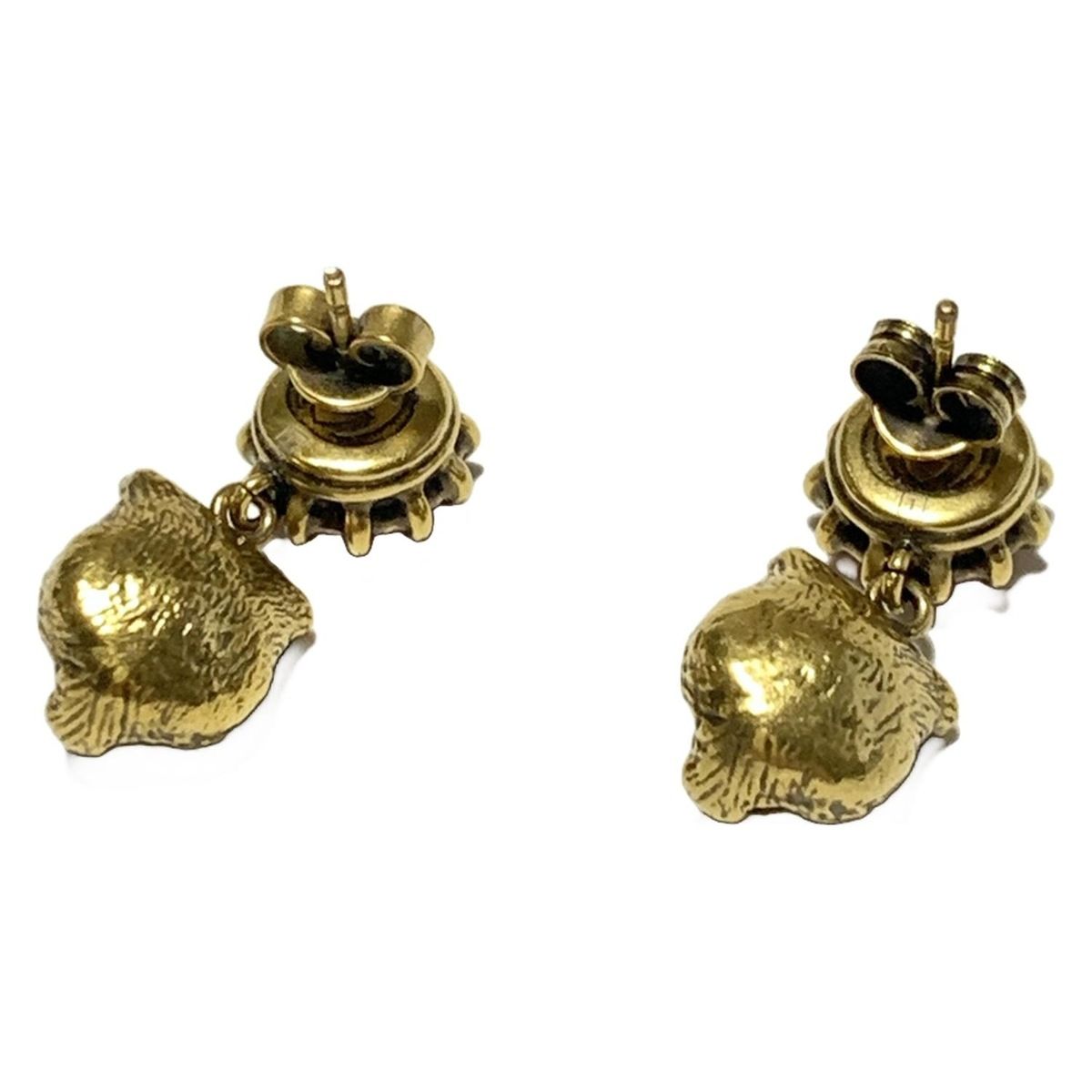 GUCCI グッチ ピアス キャットヘッド ゴールド パープル