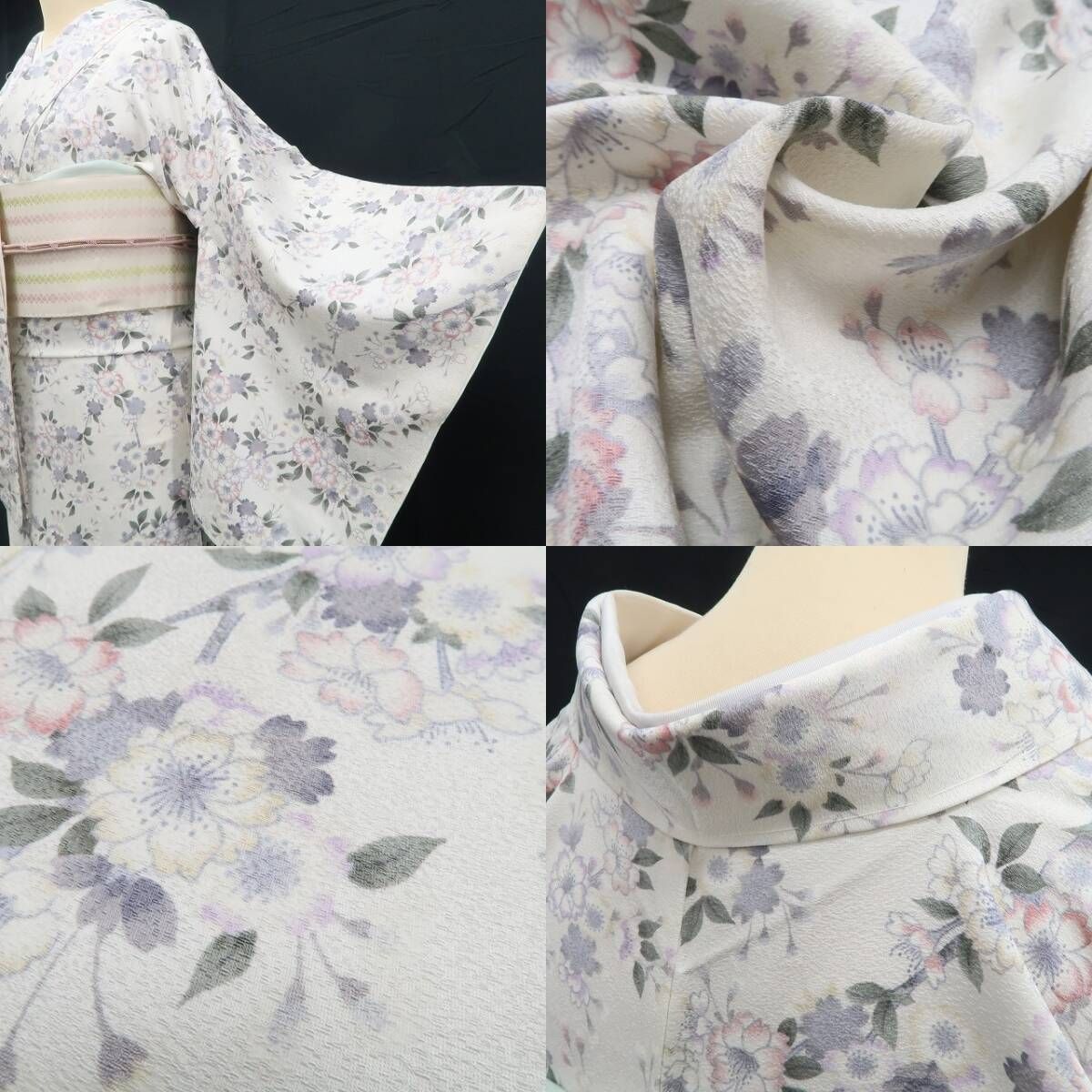 やっこ 新品 桜 着物“和を心得たお洒落びと”仕付け糸付 小紋 5387 やっこ様専用 新品 桜 着物“和を心得たお洒落びと”仕付け糸付 小紋