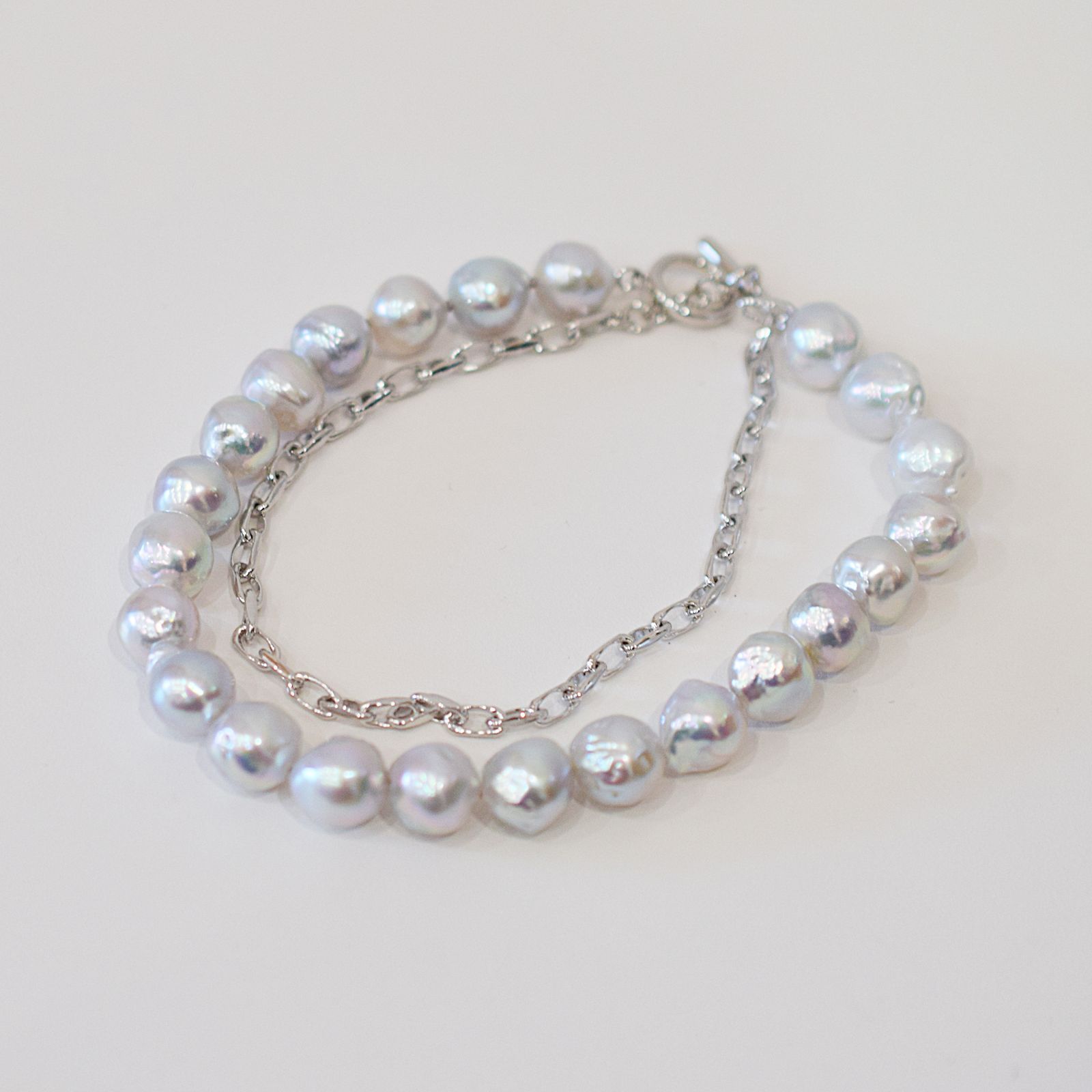 pg 118_2 完成品 9 mm - 10 バロック バロックパール ナチュラル ハーフ マンテル ネックレス あこや真珠 チョーカー 本真珠