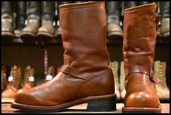 8E 黒タグ Chippewa チペワ エンジニア 91066 茶 タンレネゲード ブラウン 11インチハイト スチールトゥ ブーツ HOPESMORE GP231