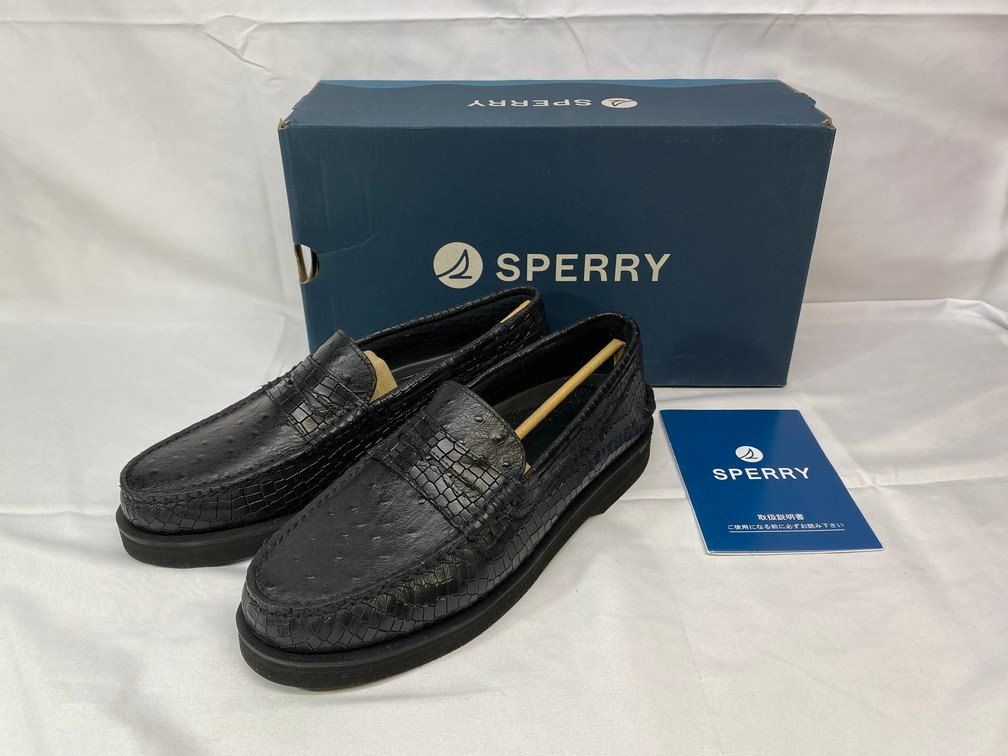 き品 Sperry Top-Sider スペリートップサイダー ペニー ダブルソール レザー ローファー サイズ 27.5cm ブラック