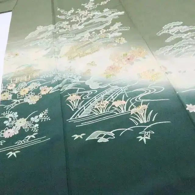 百華❀Y2398◇美品 蘇州総刺繡 螺鈿 金駒 手縫い仕立て 袷 正絹 訪問着