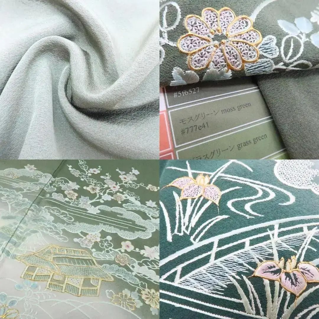 Y1598◇美品 正絹 ますいわ屋謹製 金駒刺繡 仕付け糸付 手縫 訪問着 着物 百華❀Y2398◇美品 蘇州総刺繡 螺鈿 金駒 手縫い仕立て 袷 正絹 訪問着