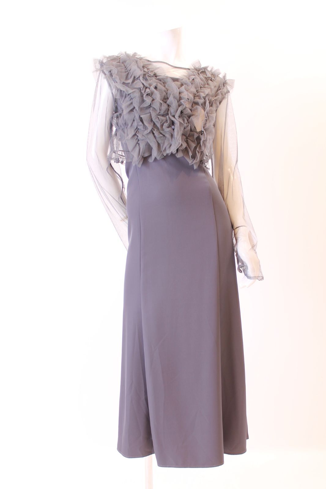 ロングドレス ブラック×ベージュ