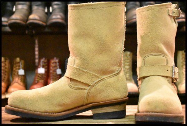 8D 13年 レッドウィング 8268 スエード エンジニア ホーソーンアビレーン ラフアウト スチールトゥ ブーツ redwing HOPESMORE GP232