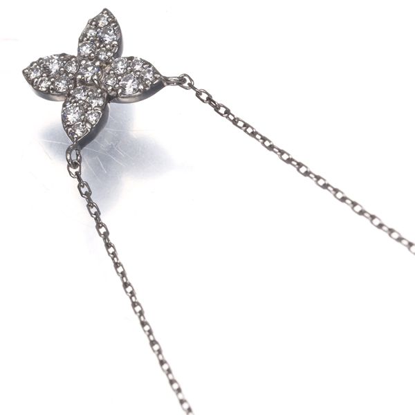 エクレット ネックレス ダイヤ ダイヤモンド 0.16 ct 紫陽花 ミニ Pt 900 850 175859