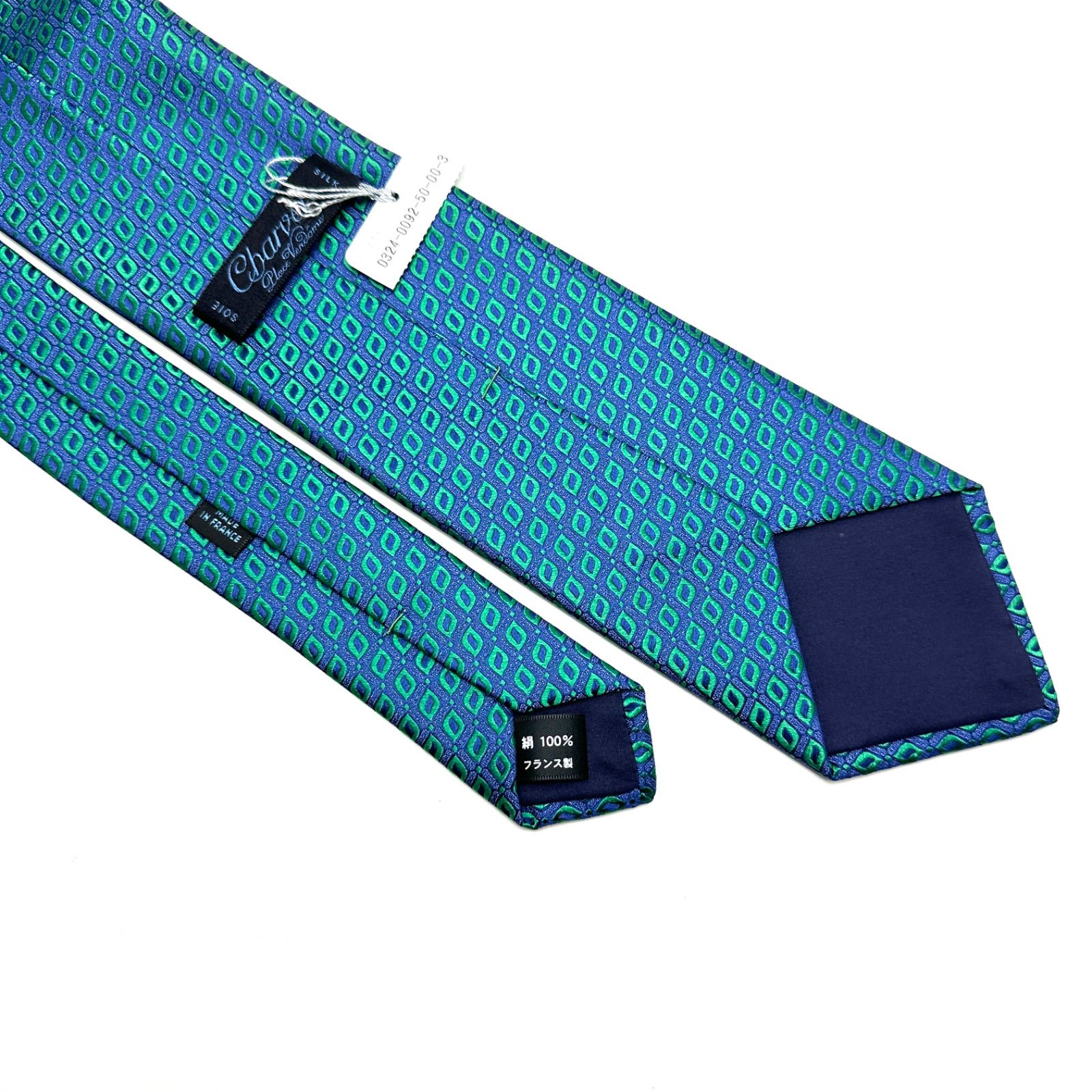 トップ Charvet シルク ネクタイ 幾何学模様 未使用品 Charvet シルク