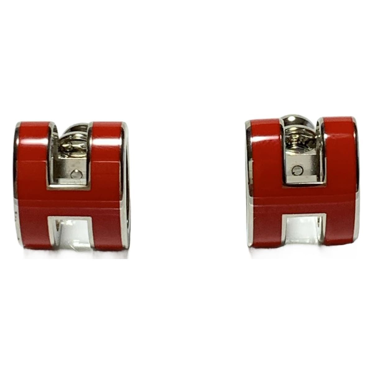 HERMES(エルメス) ピアス ミニポップアッシュ レッド×シルバー - メルカリ