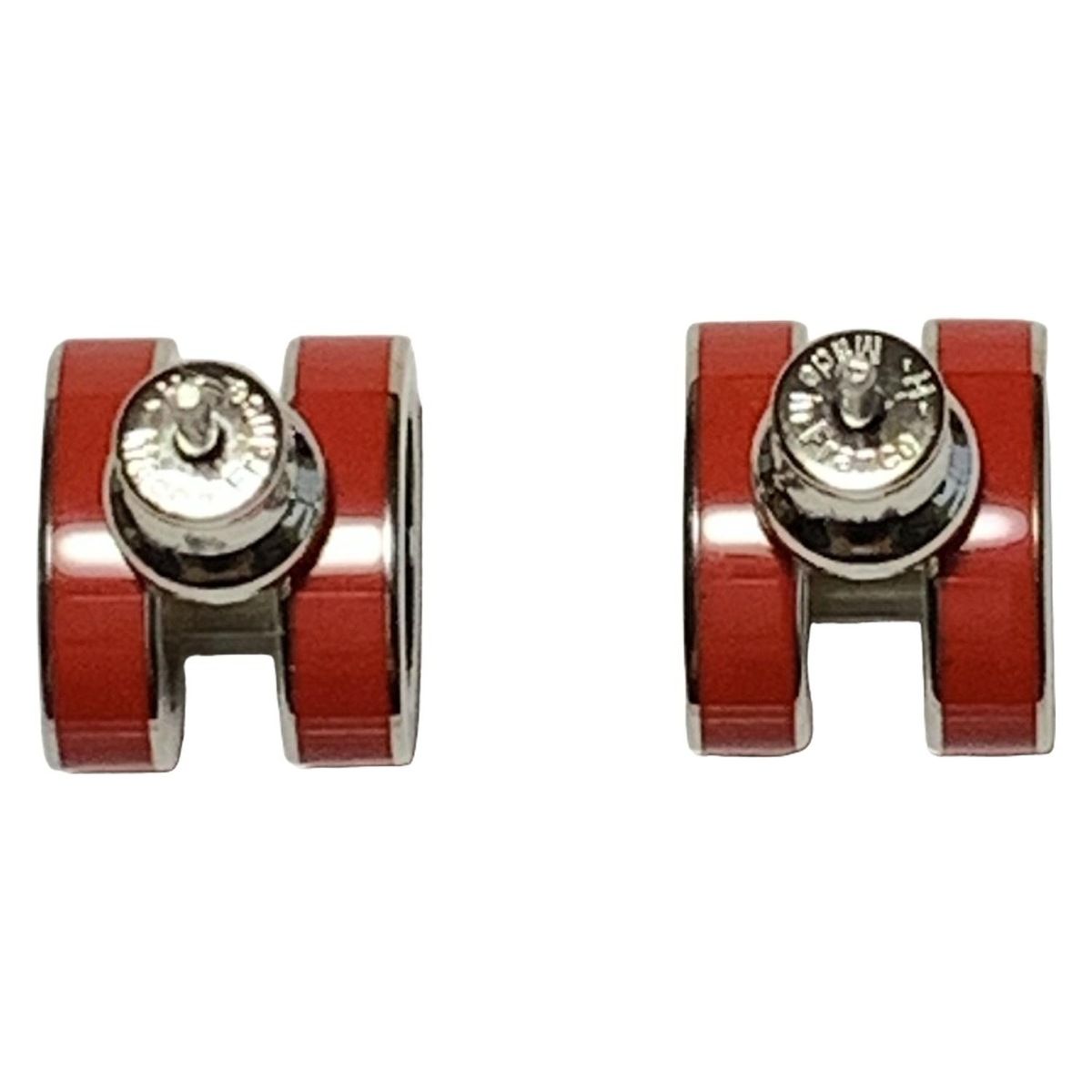 HERMES(エルメス) ピアス ミニポップアッシュ レッド×シルバー - メルカリ