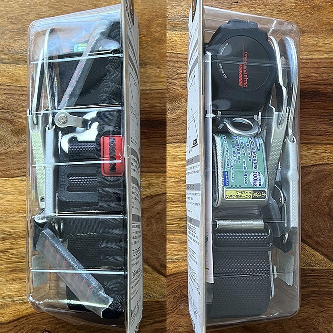 藤井電工 新規格品 ツヨロン 2丁掛け安全帯 TB-ORL-2-593-NV-BLK-BK-M-BP ベルト長1.2m 補助ロープ1.05m