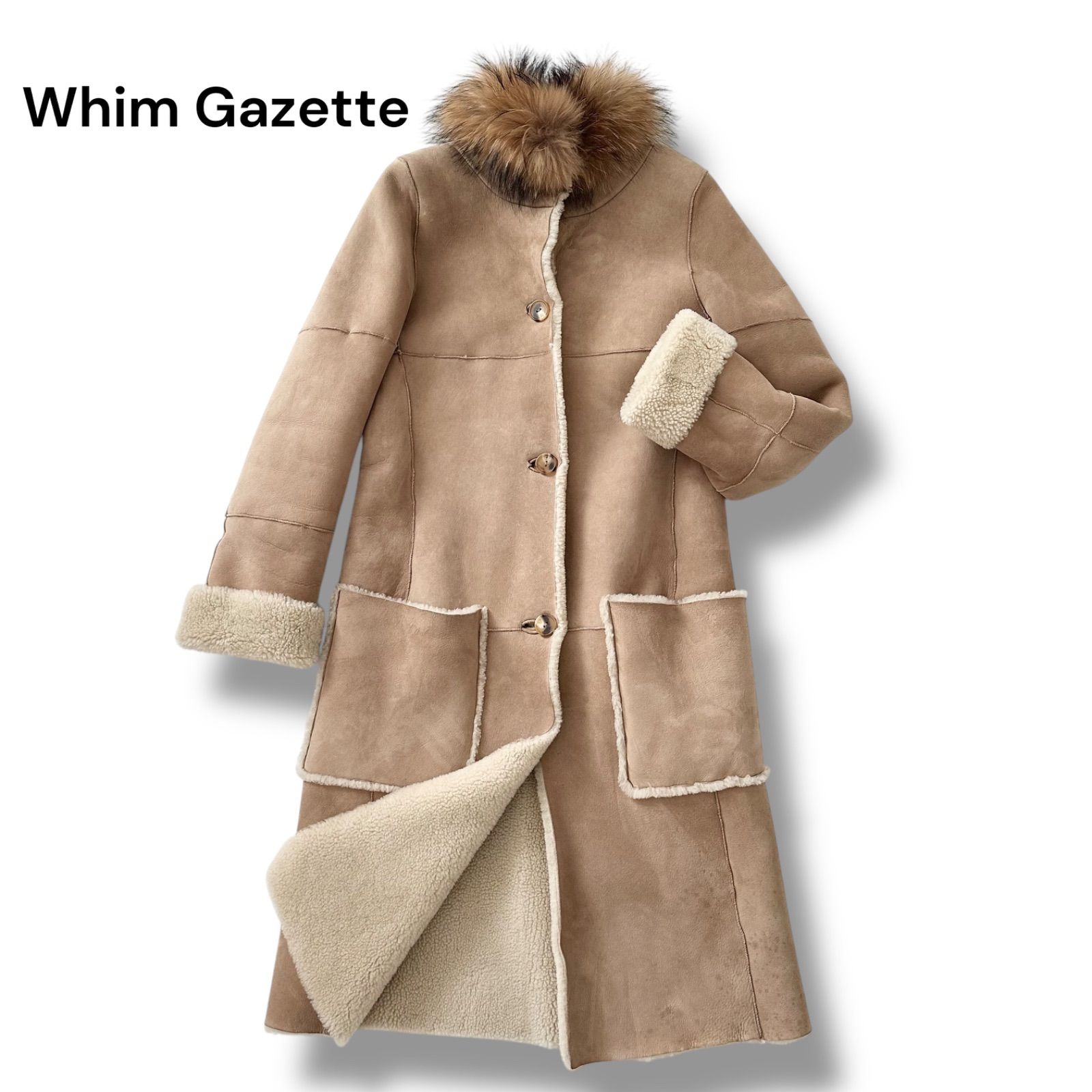 Whim Gazette ウィムガゼット 羊革 リバーシブル ムートンコート
