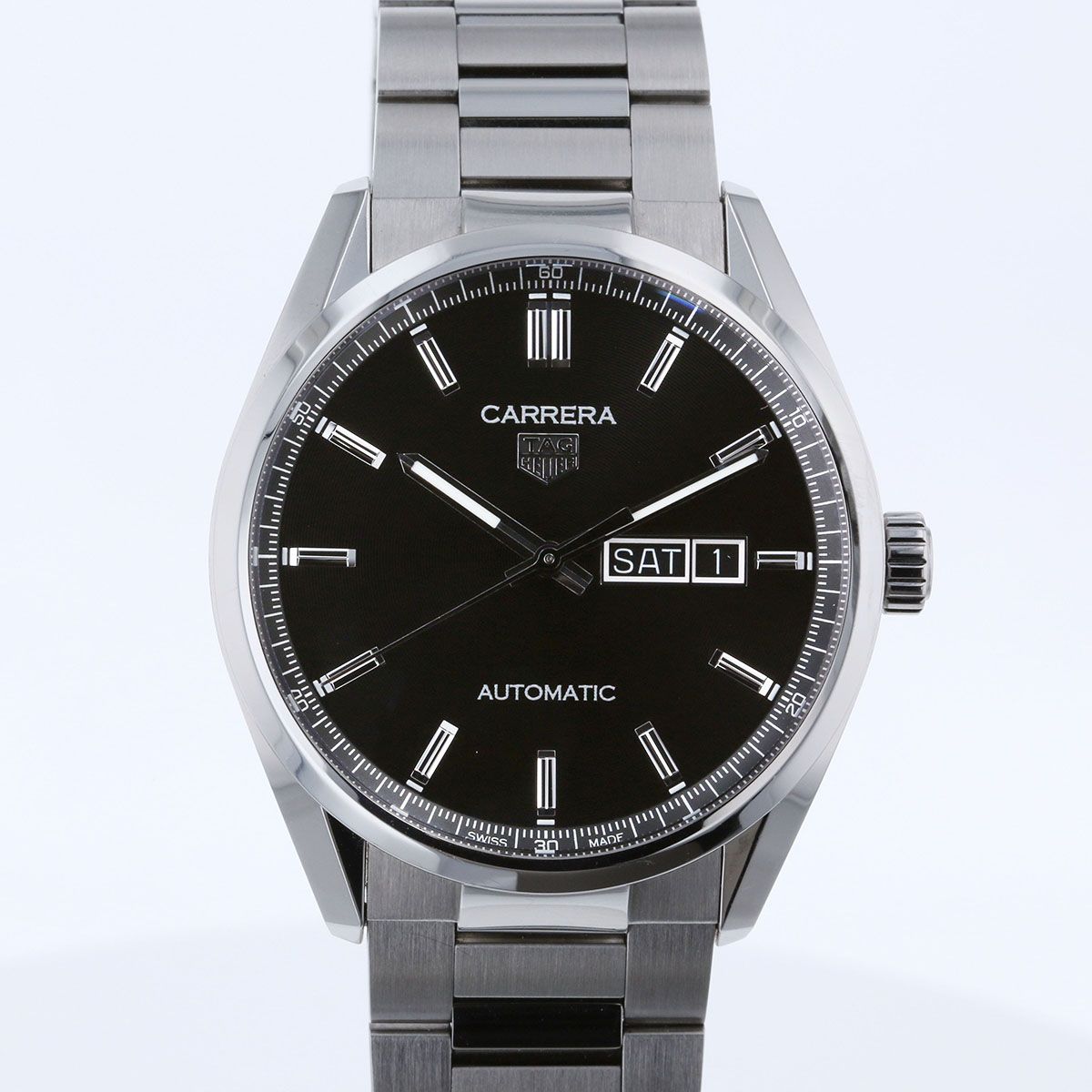 TAG HEUER タグホイヤー 自動巻き キャリバー5 デイデイト カレラ 腕時計 WBN2010 メンズ ステンレススチール シルバー