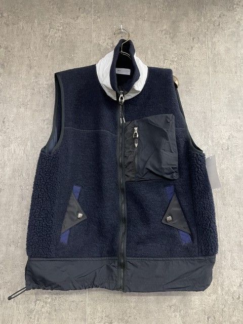 24 AW TOGA VIRILIS ﾄｰｶﾞ ﾋﾞﾘﾘｰｽ Wool jersey vest ｳｰﾙ ｼﾞｬｰｼﾞｰ ﾍﾞｽﾄ ﾈｲﾋﾞｰ 46