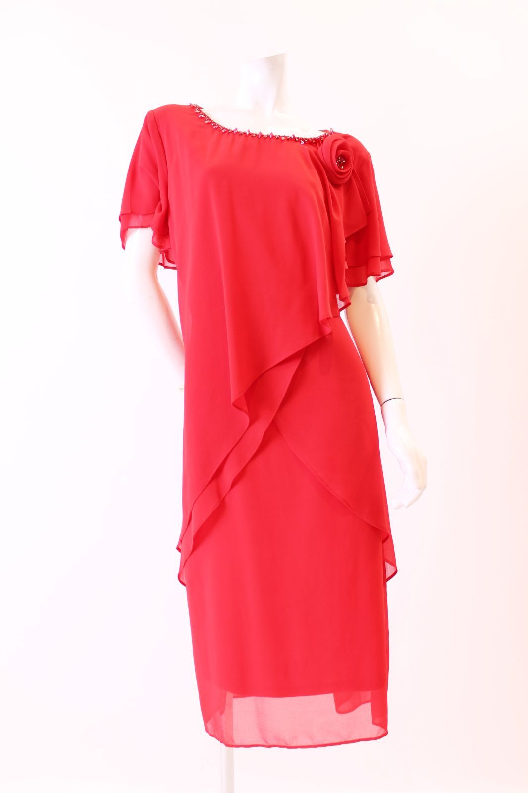 エルケイ レッドＸＸＬサイズ ホワイトＸＸＸＬサイズ ワンピース コンテスト 発表会 パーティ ナイトドレス オーダーメイド対応可