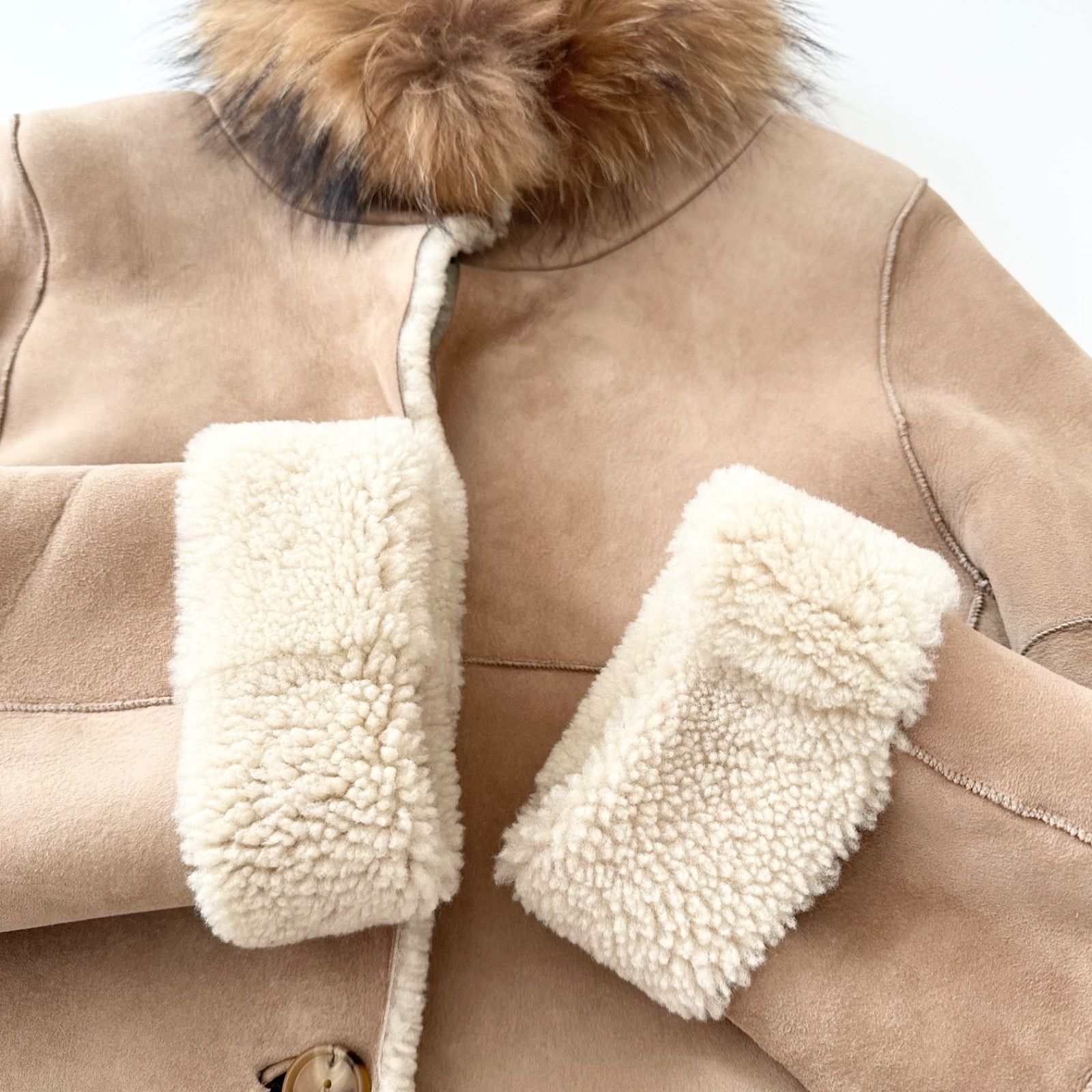 Whim Gazette ウィムガゼット 羊革 リバーシブル ムートンコート