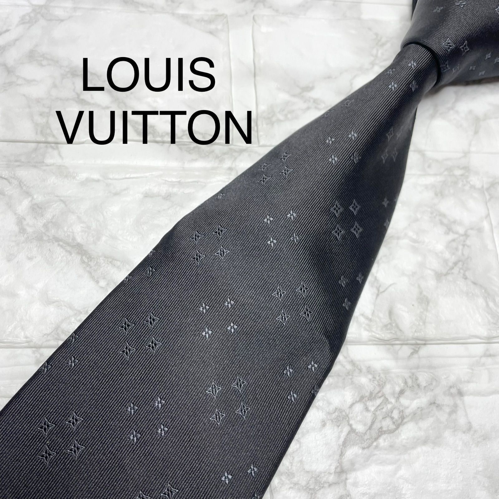ルイヴィトン LOUIS VUITTON ネクタイ モノグラム ブラック - メルカリ