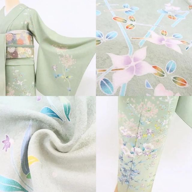 みーちゃん✾ｍ2006＊正絹 単衣 手縫い仕立て 訪問着 百華❀Y2271◇正絹 手縫い仕立て 訪問着 着物 - メルカリ