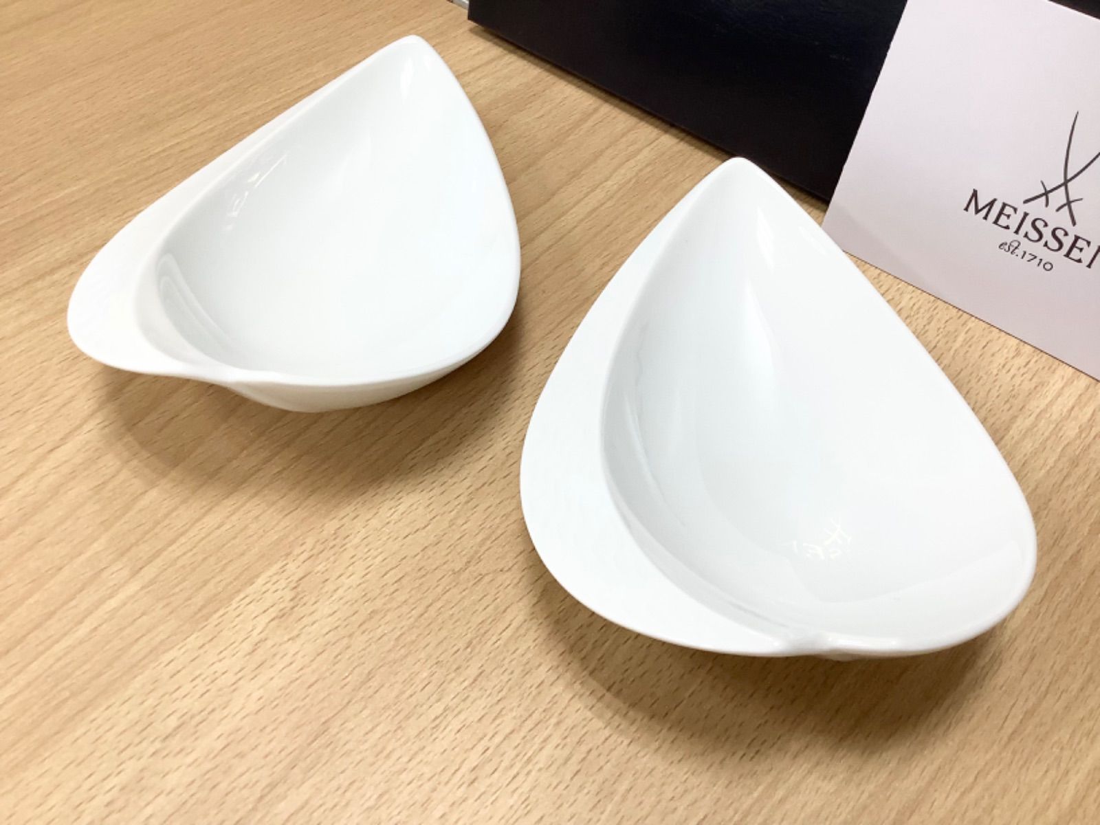 G1473箱付きマイセン 波の戯れ ホワイトリーフディッシュ - メルカリ