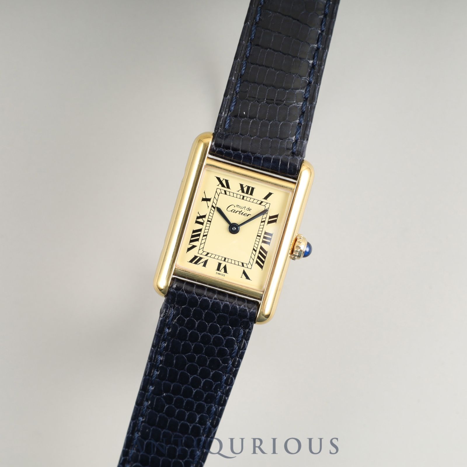 カルティエ マストタンク SM W1003153 5057001 クォーツ Cal.057 SV925 革 純正尾錠 GP アイボリーローマン文字盤 オーバーホール済み 仕上げ済み