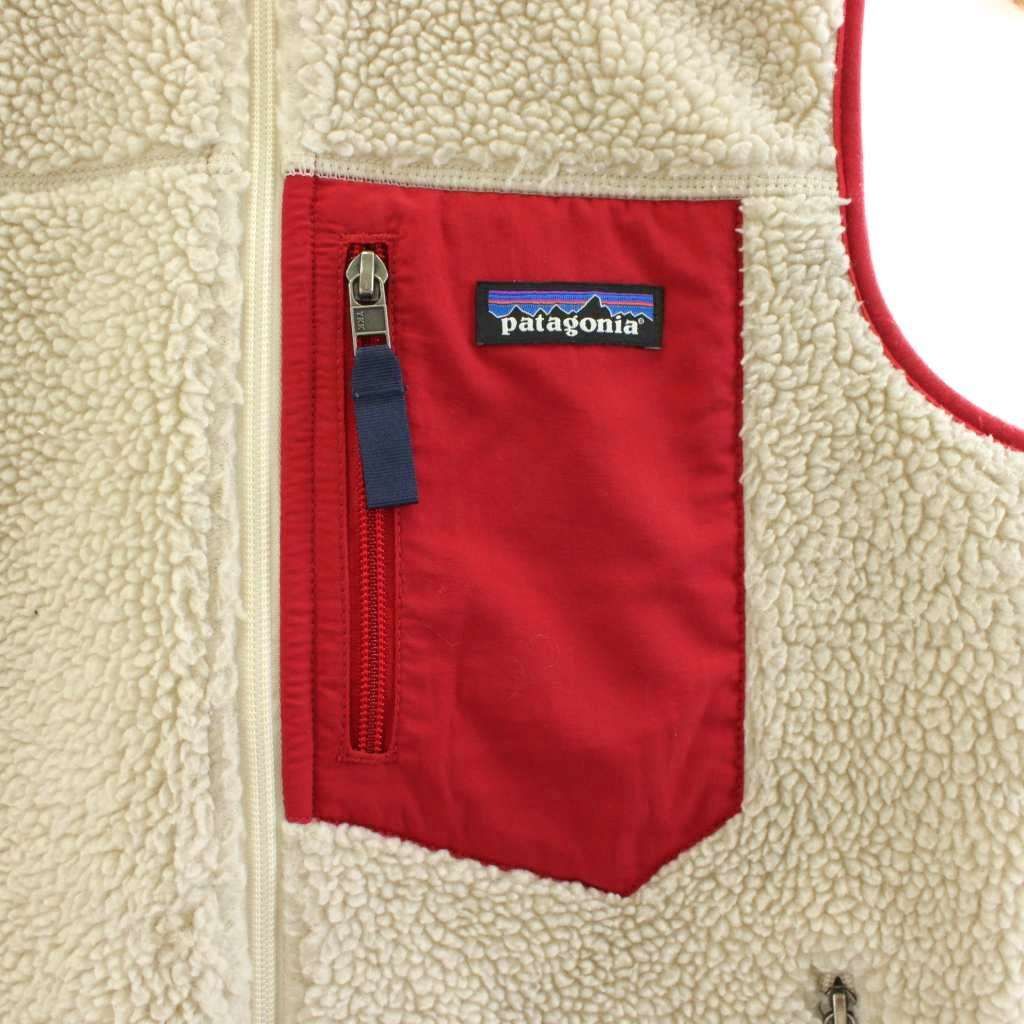  パタゴニア Patagonia クラシック レトロX ベスト ジップアップ ボア XS ベージュ 赤 レッド 23083 KU ベスト ジレ ビスチェ トップス