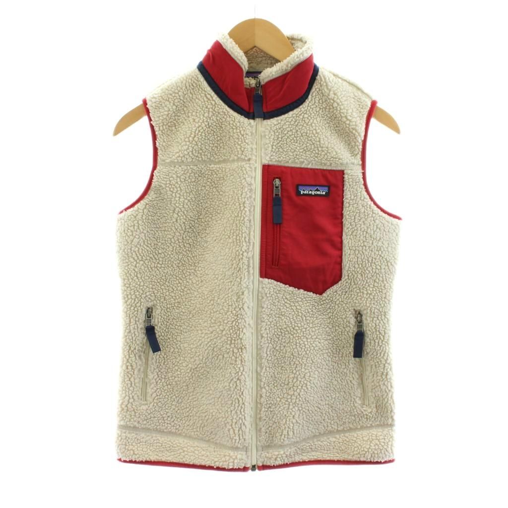 パタゴニア Patagonia クラシック レトロX ベスト ジップアップ ボア XS ベージュ 赤 レッド 23083 KU