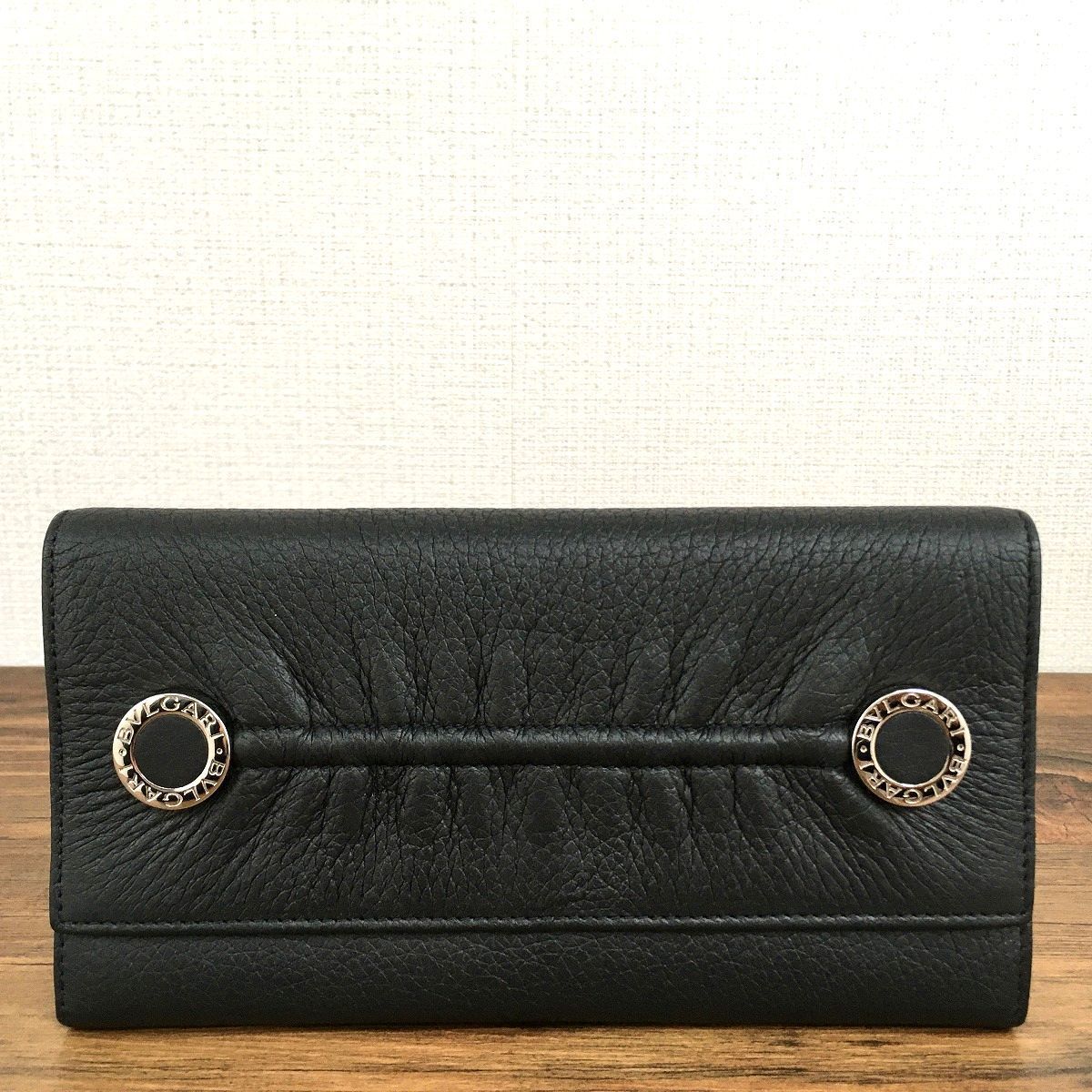 312 み BVLGARI 長財布 ブラック ラムスキン ブルガリブルガリ ロングウォレット