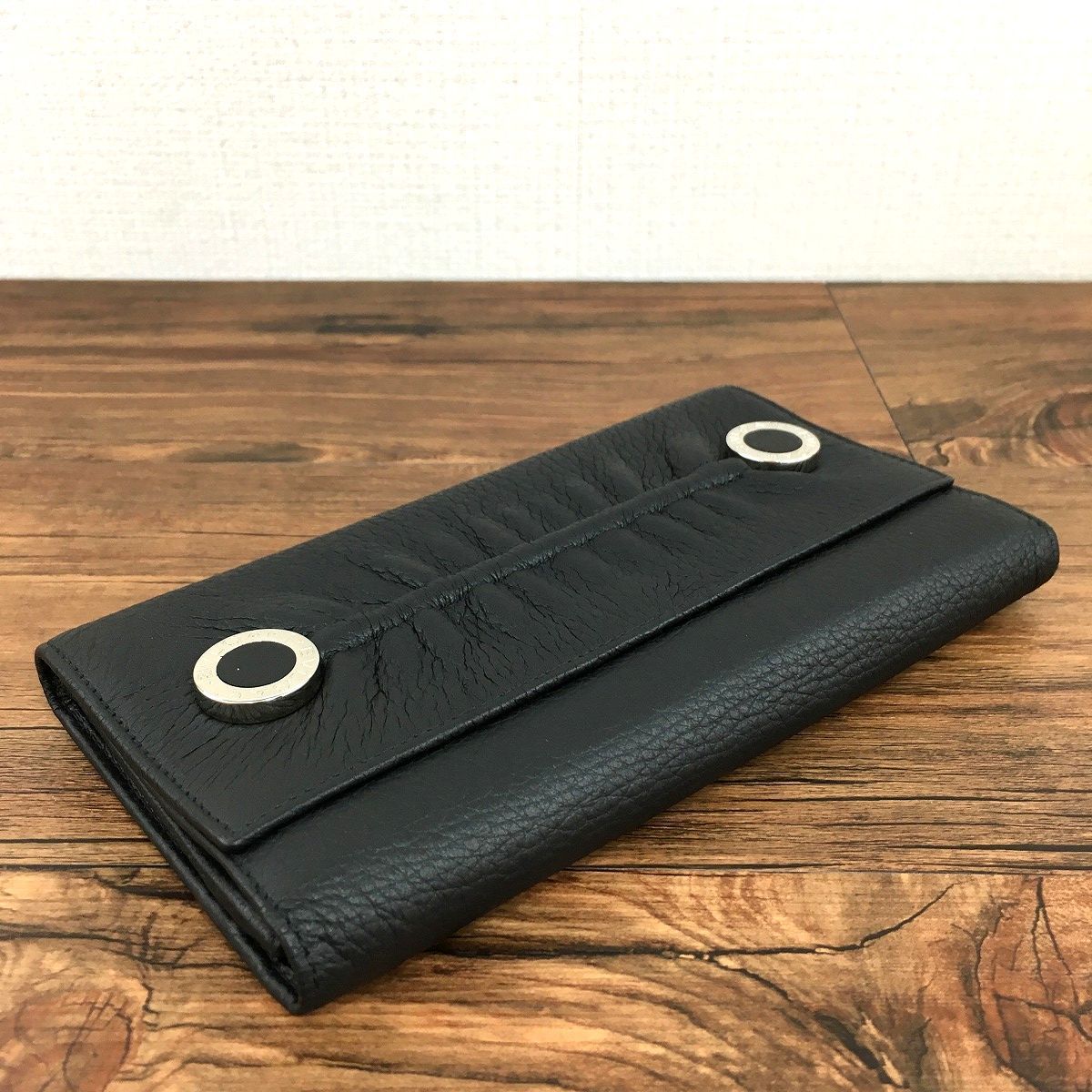  312 み BVLGARI 長財布 ブラック ラムスキン ブルガリブルガリ ロングウォレット 長財布 小物