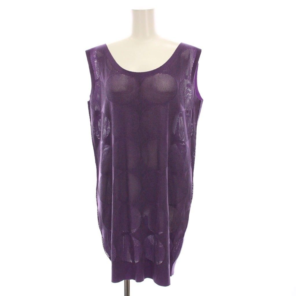 プリーツプリーズ PLEATS PLEASE イッセイミヤケ カットソー ノースリーブ メッシュ 3 紫 PP32LT963 YM