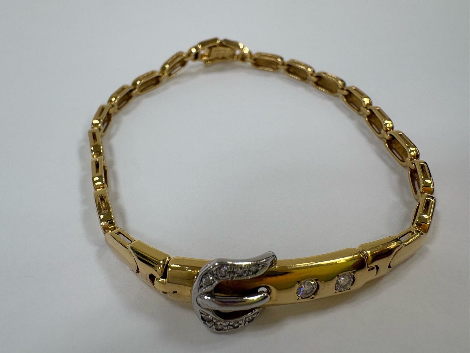 ノンブランドジュエリー ダイヤモンドブレスレット K18YG K18イエローゴールド Pt850 プラチナ850 ブレスレット