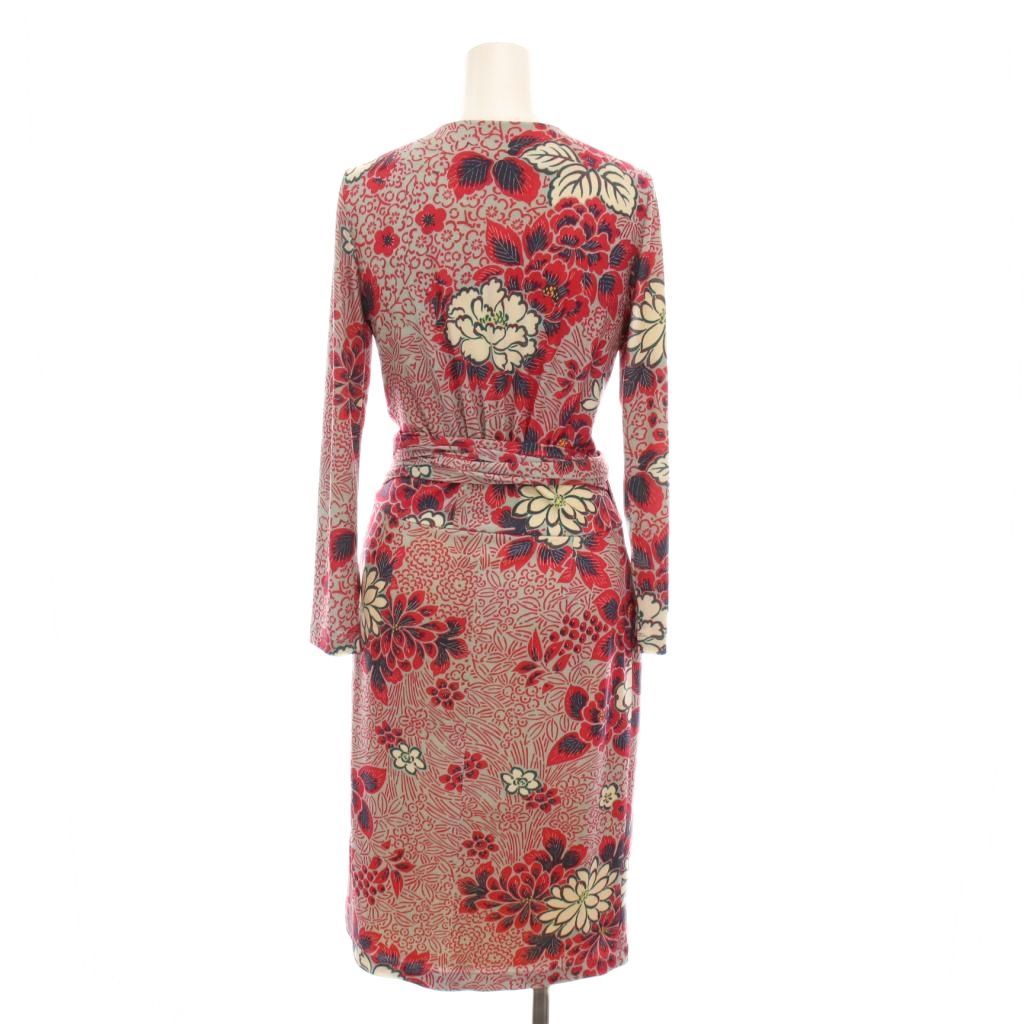 ケイミー KAY ME ラップ ワンピース ロング 長袖 7 赤 レッド グレー