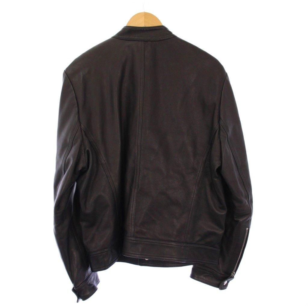 エンメティ EMMETI JURI ラムスキン シングルライダースジャケット 革ジャン 中綿 レザー 50 黒 KH