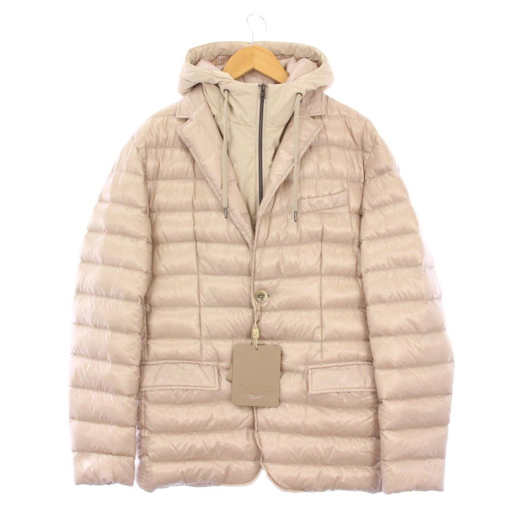 ヘルノ HERNO Resort 23AW ダウンジャケット アウター フーディ ビブ 50 ベージュ PI00093UR KH