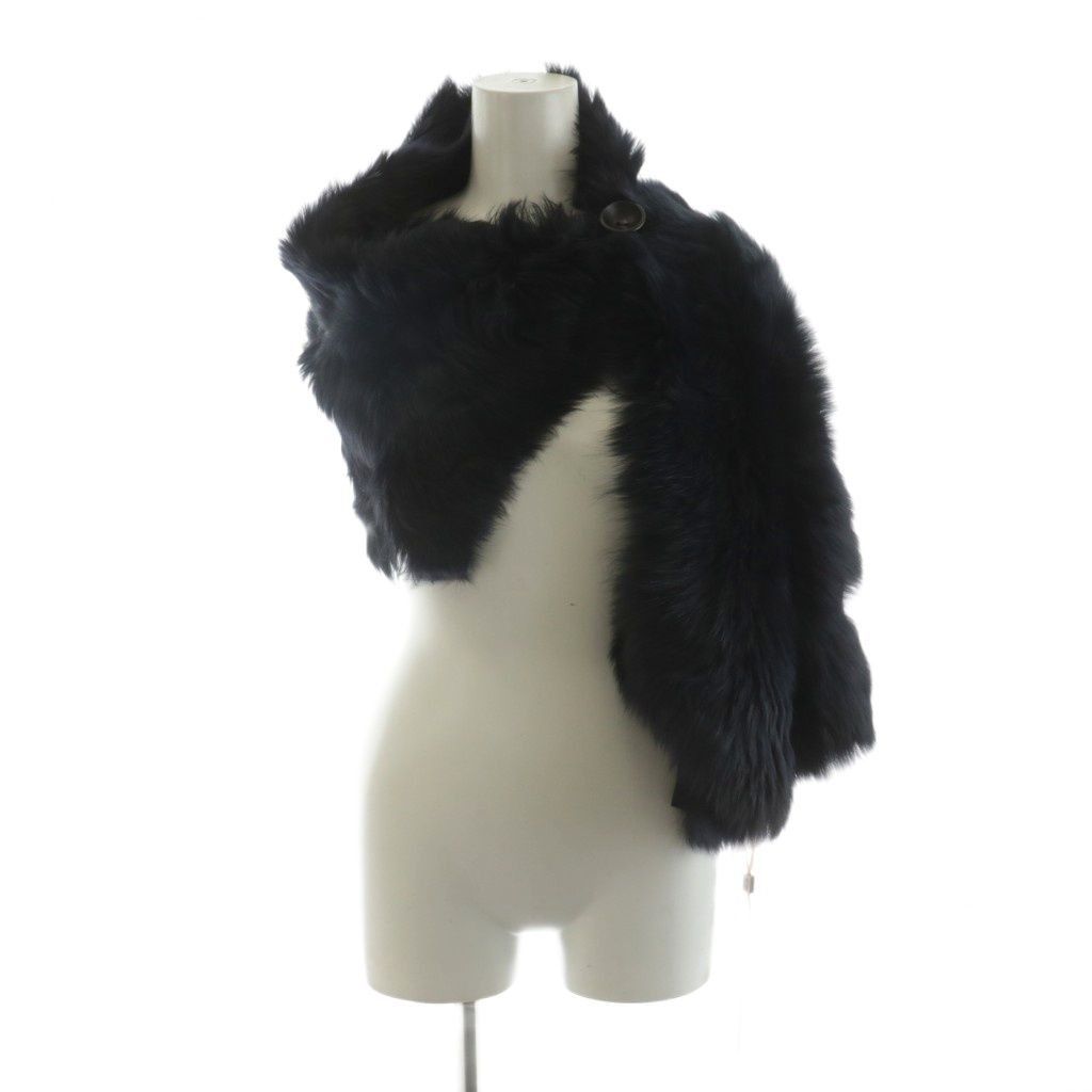 カールドノヒュー KARL DONOGHUE ストール ムートン ファー 黒 ブラック AN6
