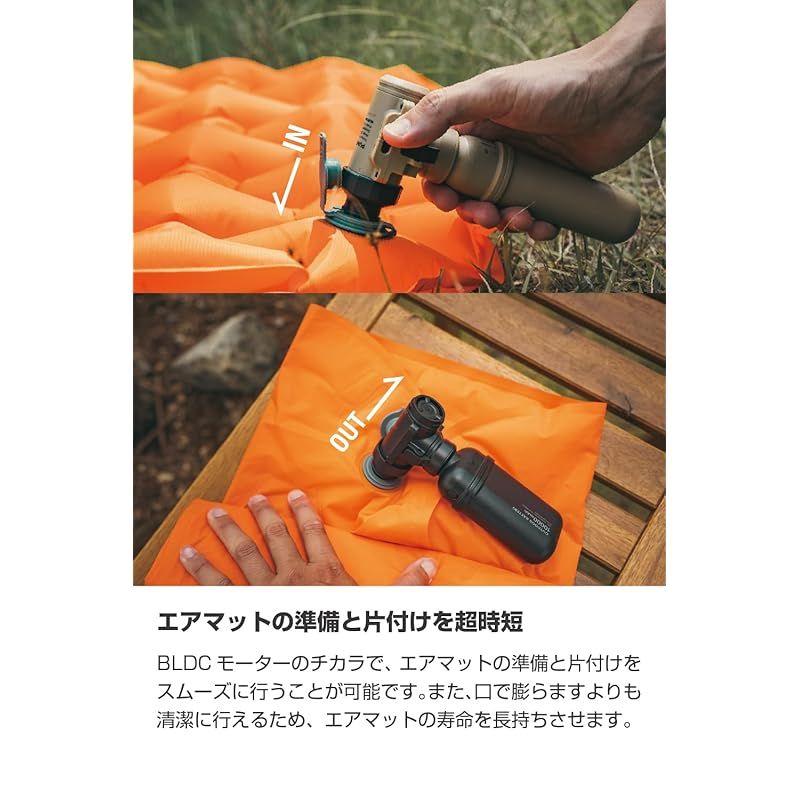 エレコム エアーポンプ NESTOUT PUMP-1 火吹き棒ノズル 風圧2段階 エアノズル8種 静音 軽量 電動 空気入れ アウトドア ブラック DE-NESTGPMF1BK OLIVEOS_COM_TR