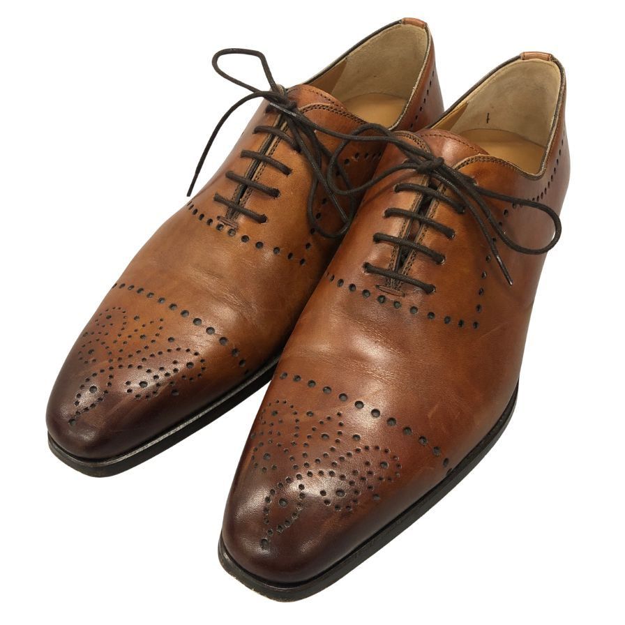 マグナーニ レースアップシューズ ホールカット メダリオン ブラウン AFC5