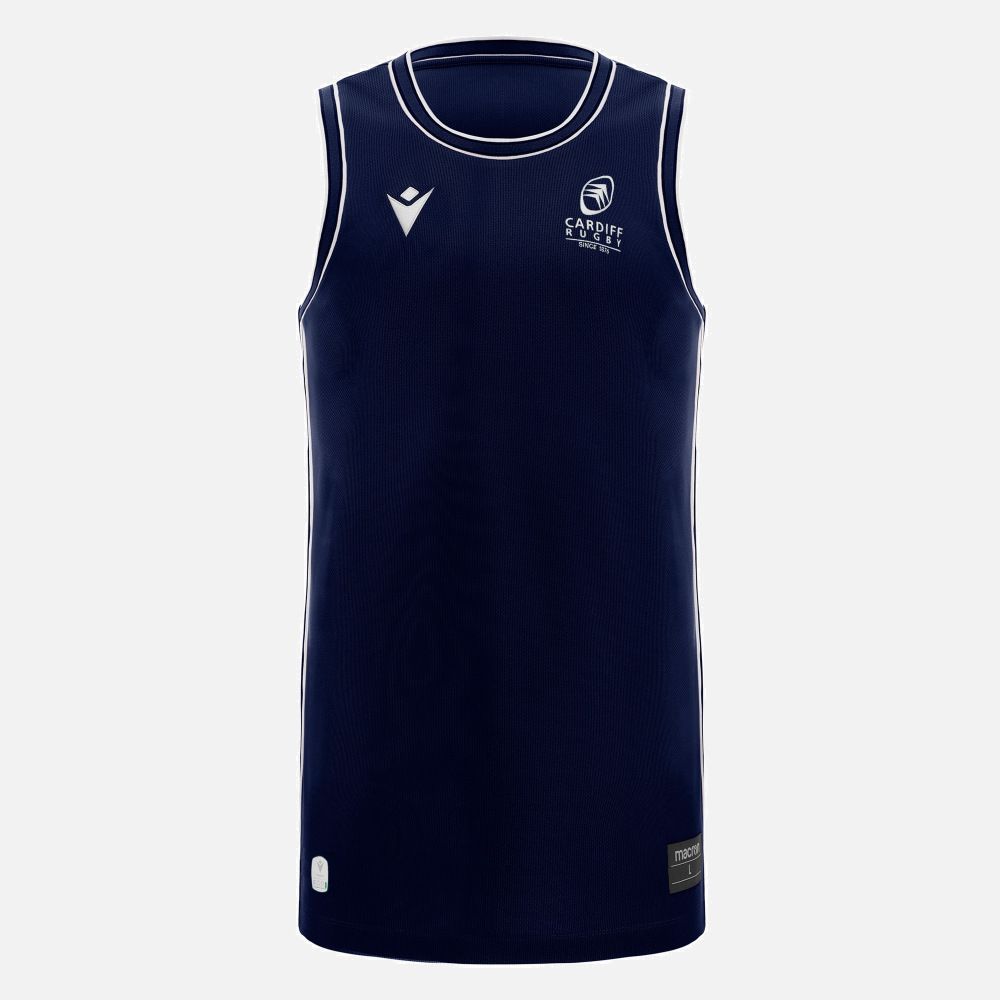 マクロン ラグビー カーディフ 2025 2026 バスケットボール シングレット タンクトップ ノースリーブ 紺 ネイビー 公式モデル 日本未発売
