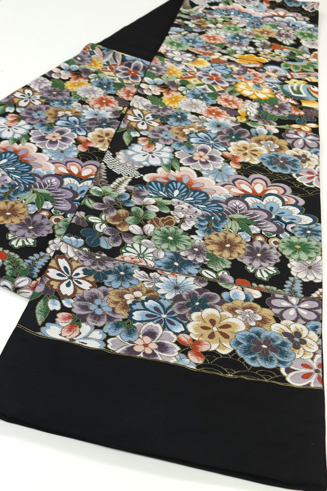 ofa 2718 西陣 白綾苑大庭 黒地 袋帯 祝雅春秋紋 お仕立て付き ２～３週間で発送