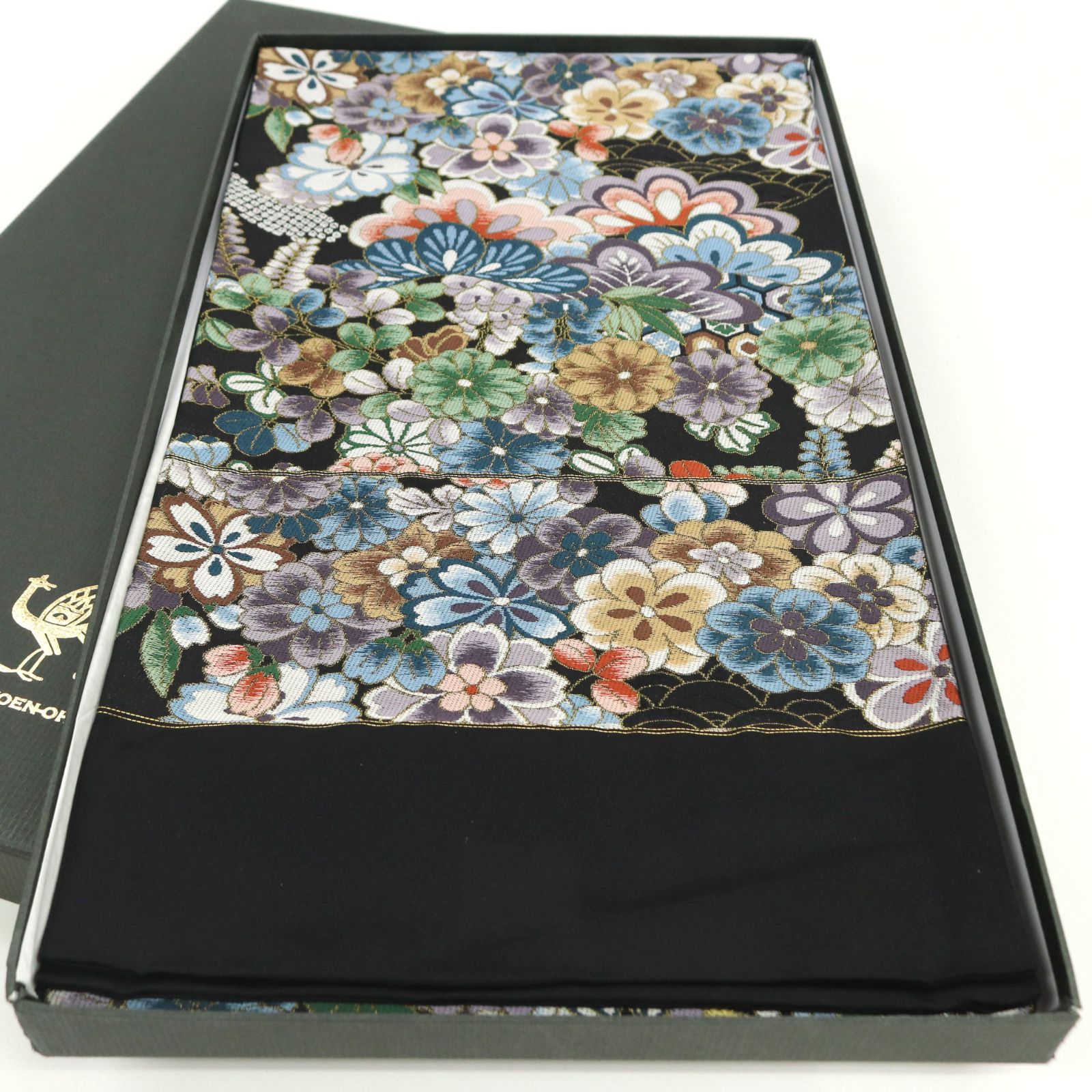 ofa2718 逸品 西陣 白綾苑大庭 黒地 高級 袋帯 祝雅春秋紋 お仕立て