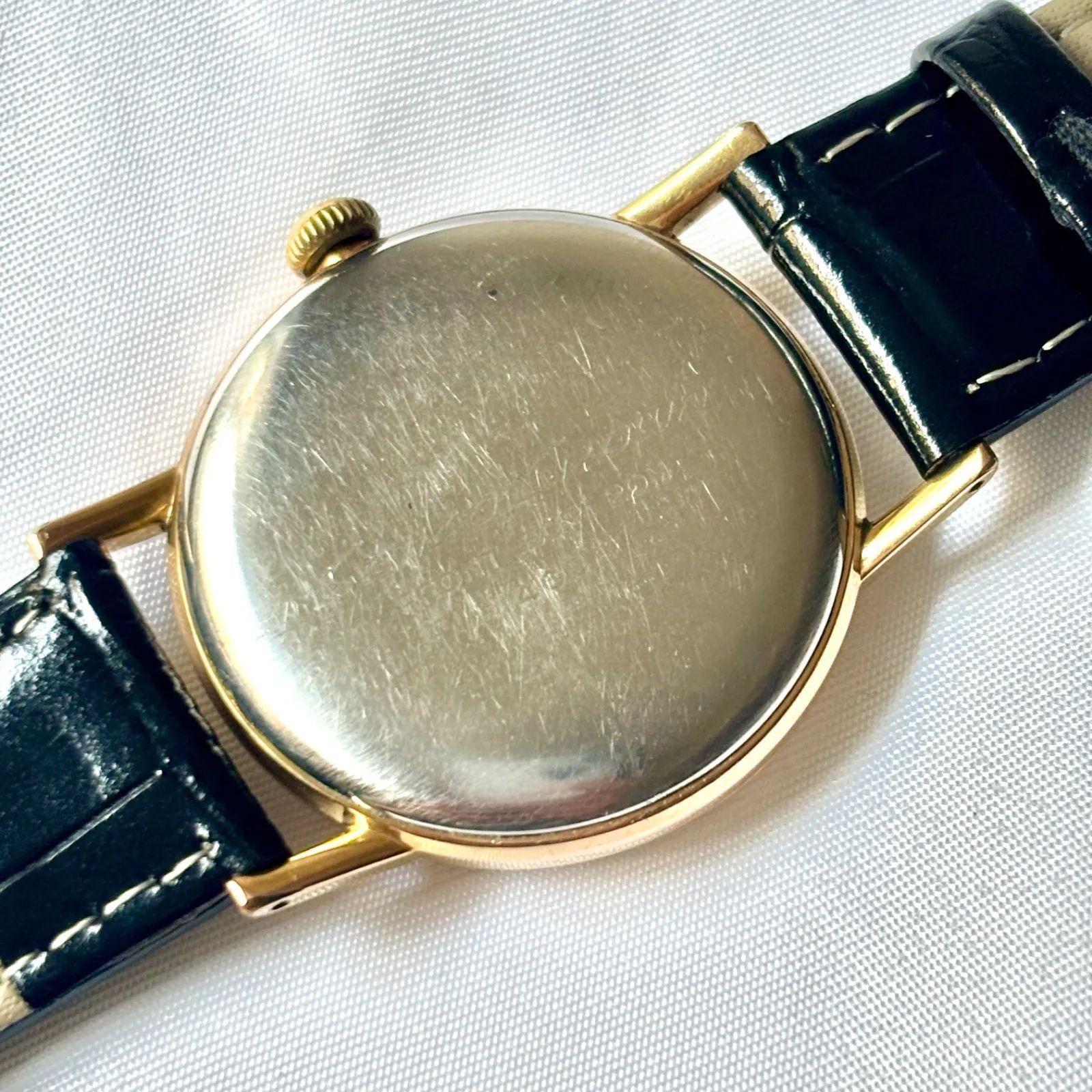  稼働 SEIKO Crown セイコー クラウン 機械式 手巻き メンズ 腕時計 ゴールド 14036 ベルト 家庭洗濯可 自動巻き時計 腕時計(アナログ)