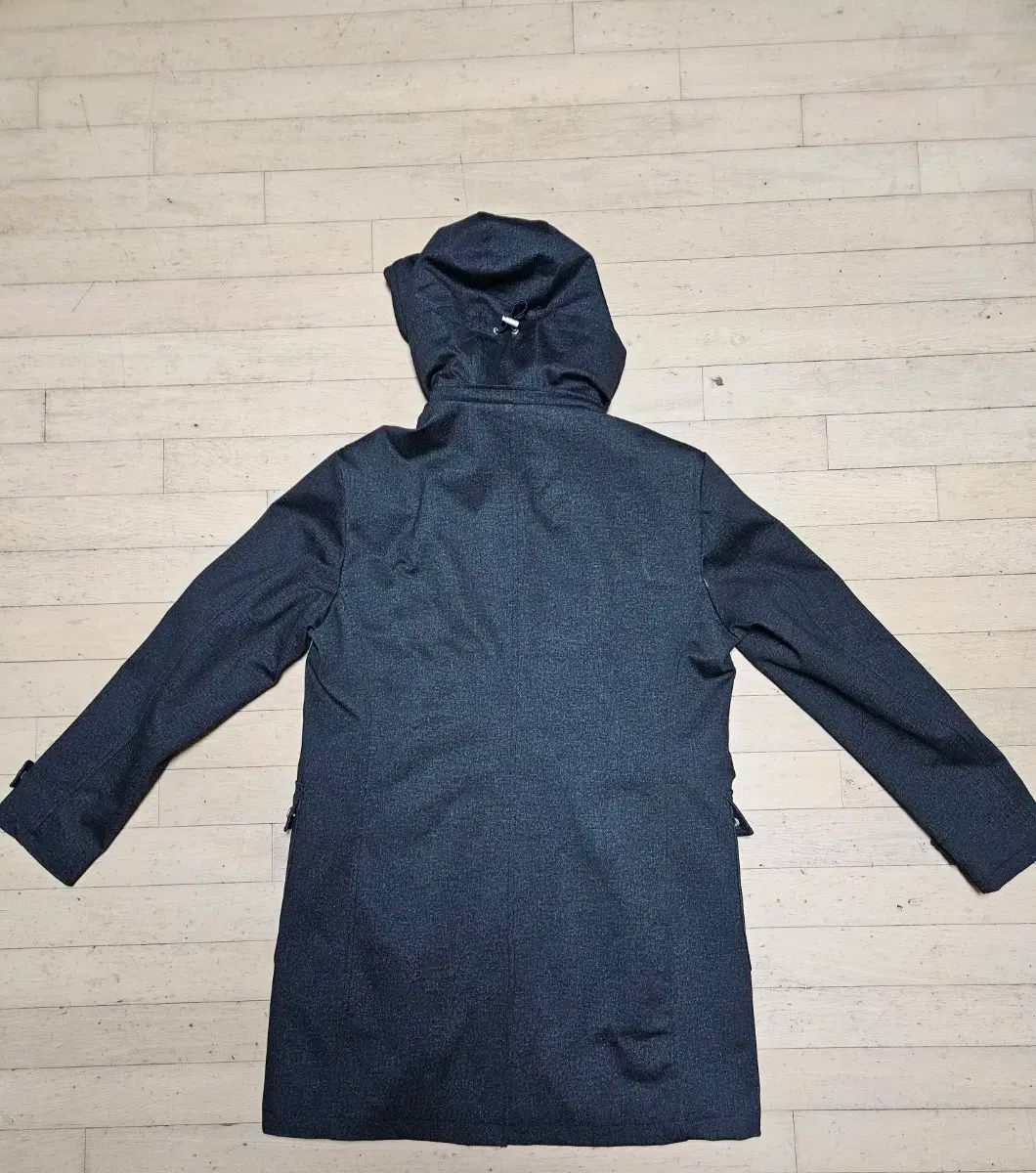 ZARA フード ロング コート チャコール グレー XL 105