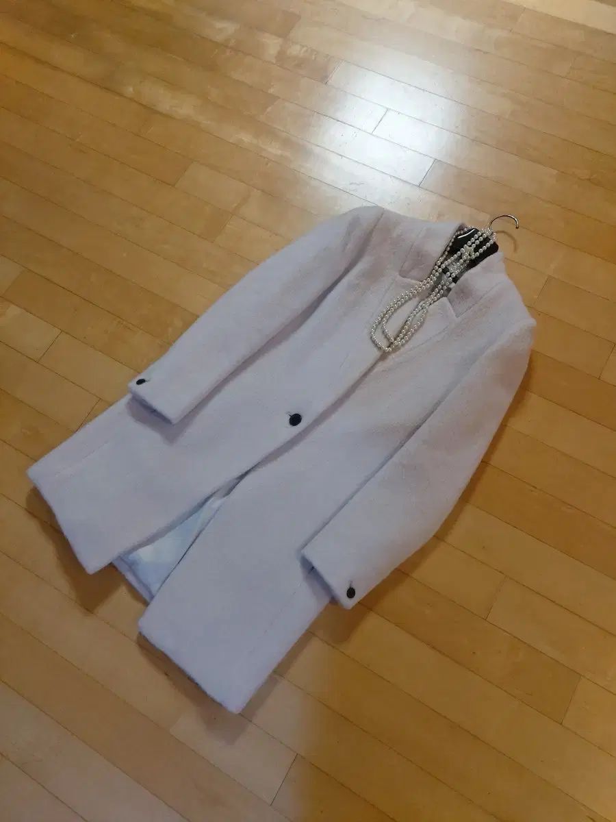 ライトピンク ウール 感 ロング コート