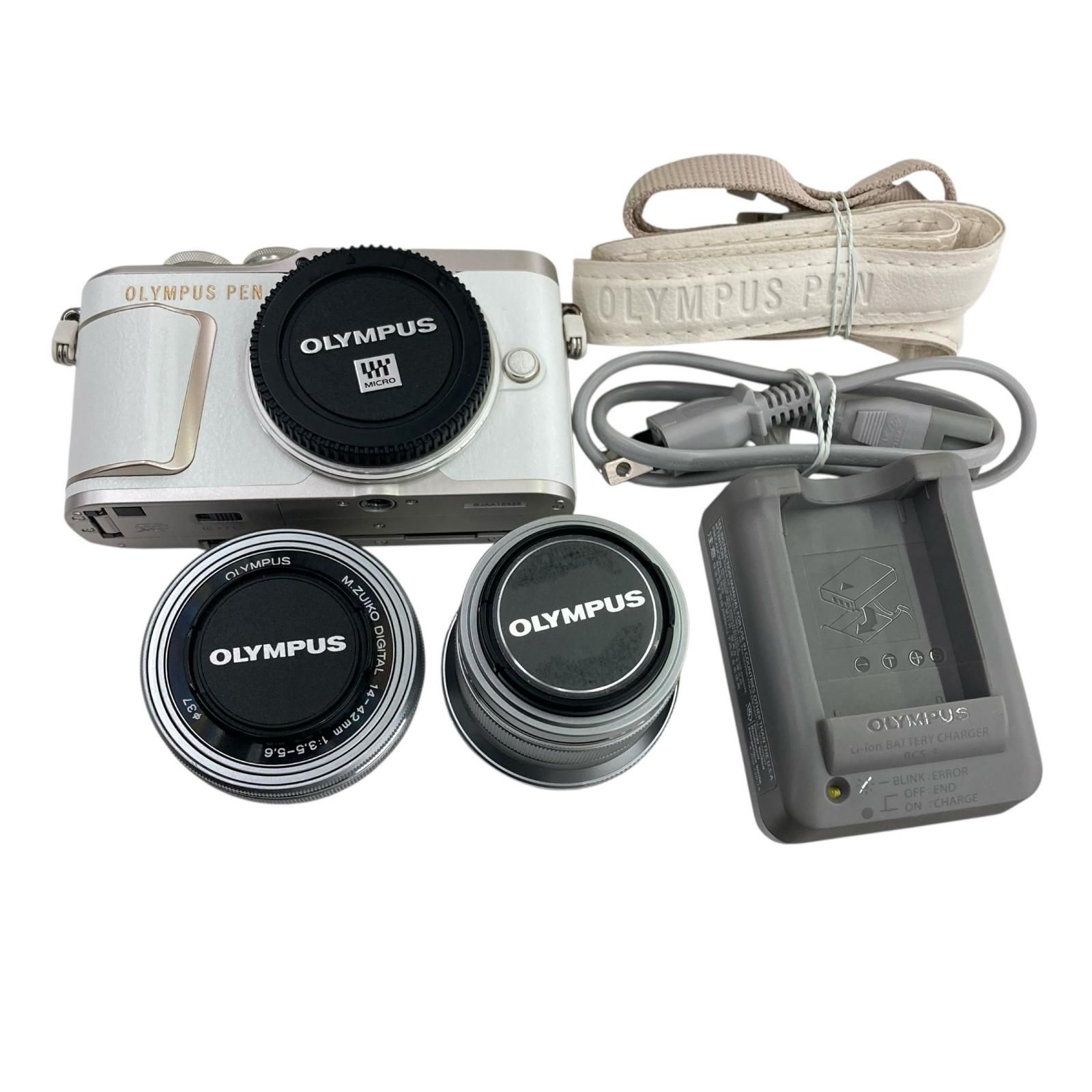 186000 動作 済み OLYMPUS オリンパス ミラーレス一眼 PEN E-PL10 ホワイト ダブルズームレンズキット