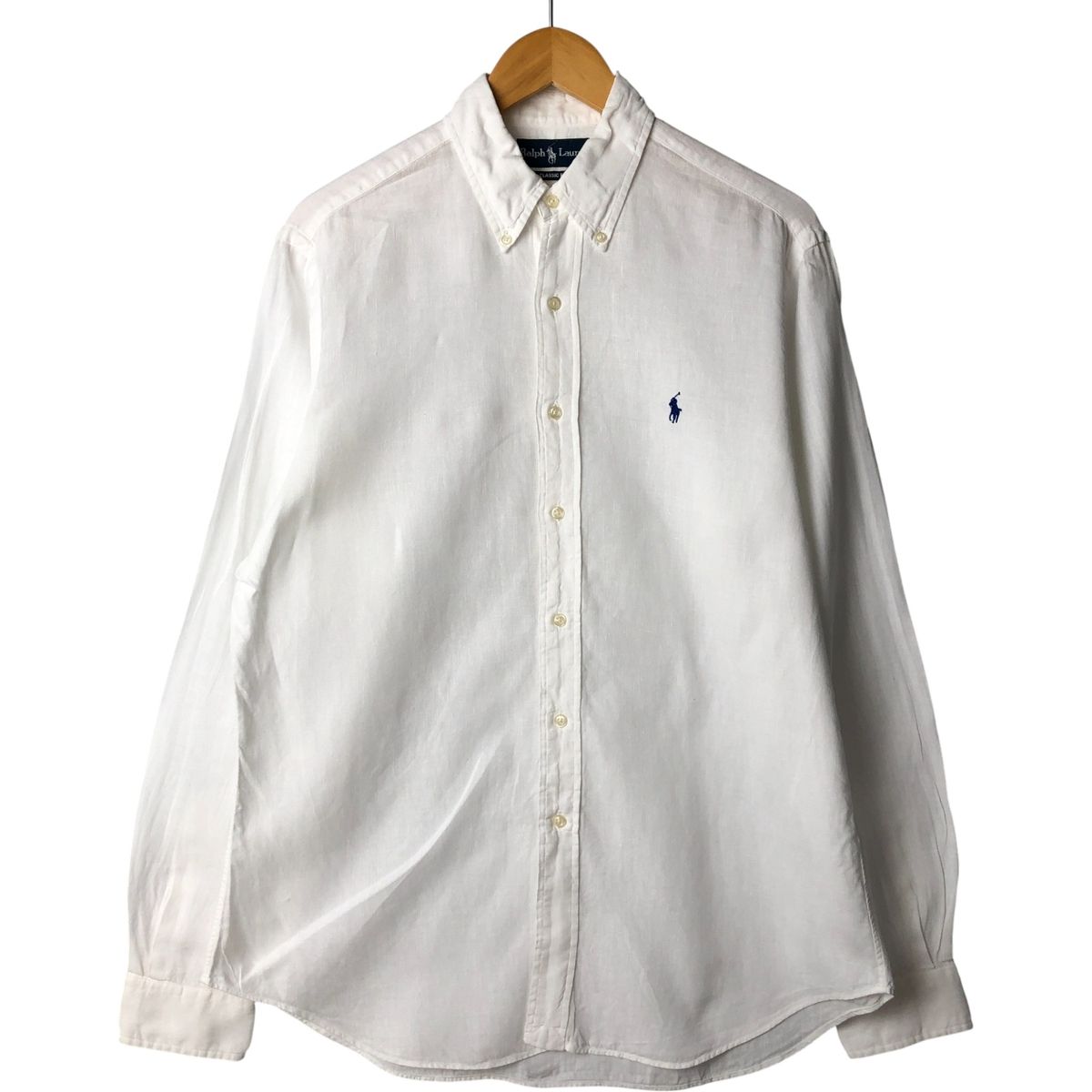 古着 ラルフローレン Ralph Lauren CLASSIC FIT クラシックフィット 長袖 リネン ボタンダウンシャツ メンズM相当 eaa600515