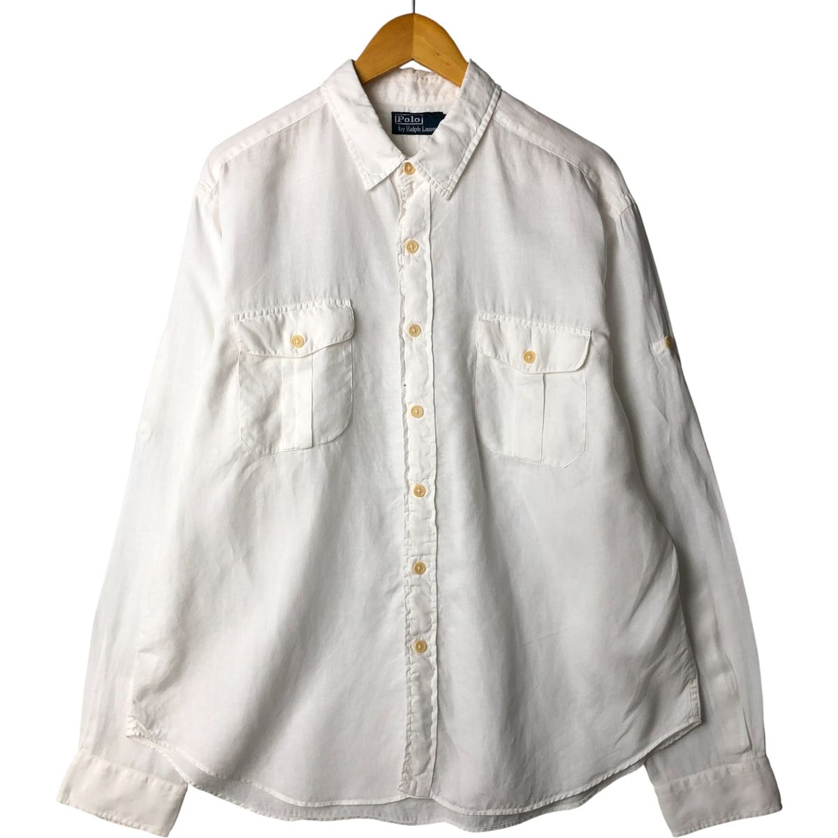 古着 ラルフローレン Ralph Lauren POLO by 長袖 リネンシャツ メンズXL相当 eaa 600516