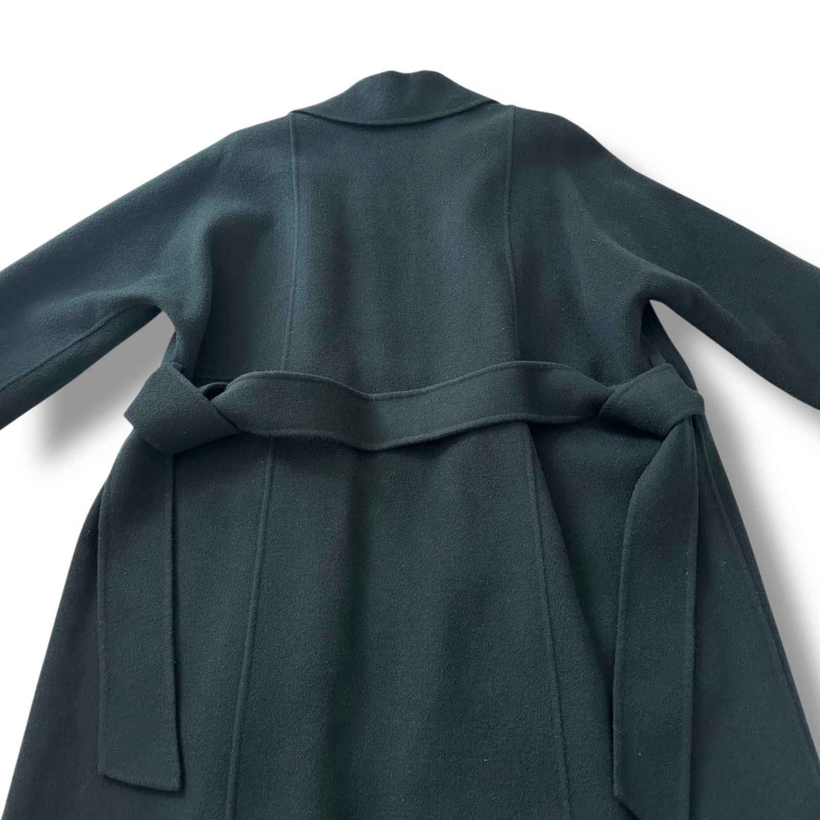 美品】ICB 節約 ウールリバー ロングトレンチコート カシミヤ混 ミッド