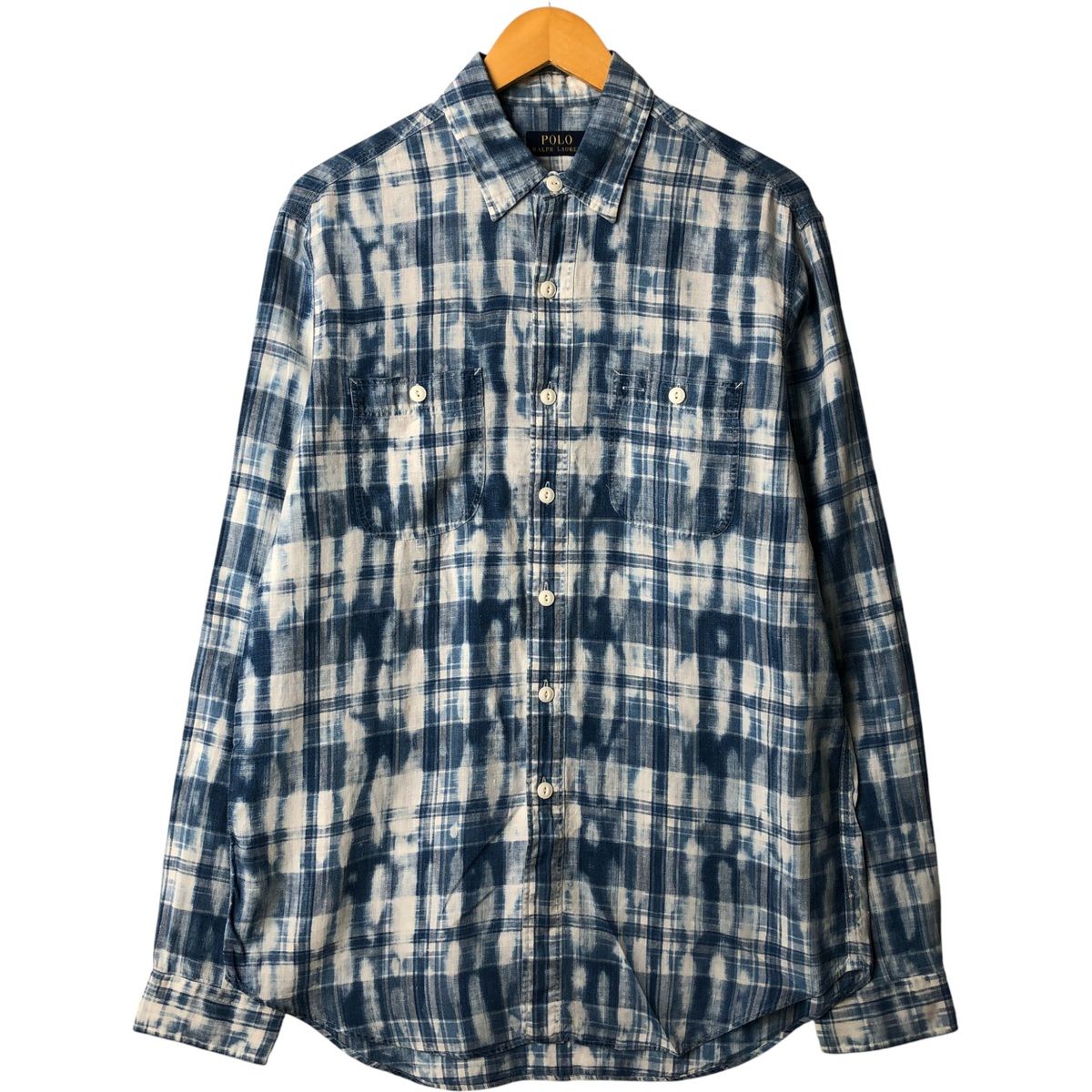 古着 ラルフローレン Ralph Lauren POLO RALPH LAUREN 総柄 長袖 リネンシャツ メンズM相当 eaa600521