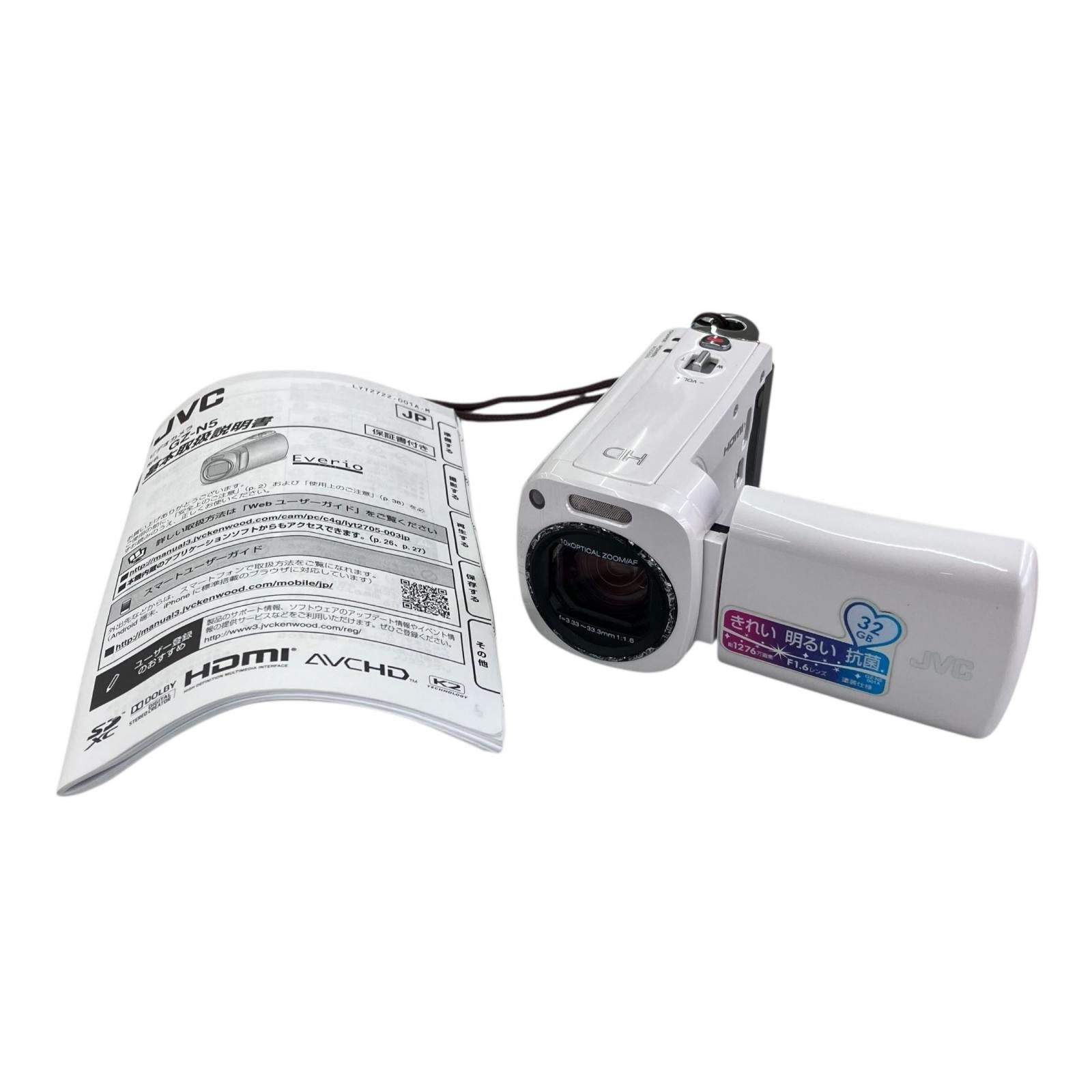 186000 動作 済み JVC ジェイブイシー ビデオカメラ Everio GZ-N5 ホワイト