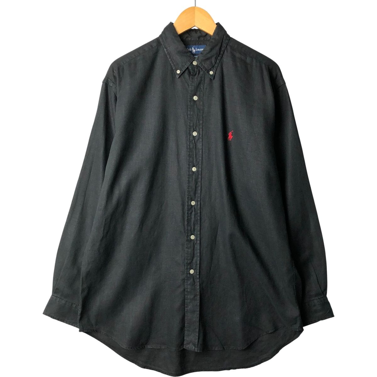 古着 ラルフローレン Ralph Lauren BLAKE 長袖 リネン ボタンダウンシャツ メンズM相当 eaa600520